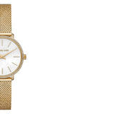 Michael Kors Pyper Quartz Mother of Pearl White Dial Gold Mesh Bracelet Watch For Women - MK4619