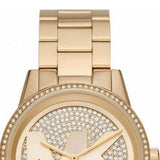 Michael Kors Ritz Pave Crystals Gold Dial Gold Steel Strap Watch for Women - MK6862