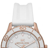 Michael Kors Runway Quartz White Dial White Rubber Strap Watch For Women - MK6853