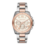 Michael Kors Brecken Chronograph White Dial Two Tone Steel Strap Watch For Women - MK6368