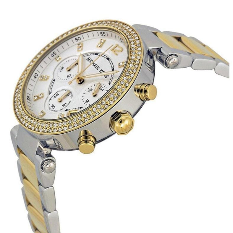 Michael Kors Parker White Dial Two Tone Steel Strap Watch for Women - MK5626