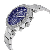 Michael Kors Parker Chronograph Blue Dial Silver Steel Strap Watch for Women - MK6117