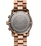 Michael Kors Runway Stop Hunger Quartz Blue Dial Rose Gold Steel Strap Watch For Men - MK8358