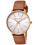 Michael Kors Pyper Quartz Silver Dial Brown Leather Watch For Women - MK2740