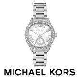 Michael Kors Sage Three-Hand White Dial Silver Steel Strap Watch for Women - MK4807