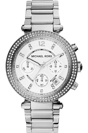 Michael Kors Parker Silver Dial Silver Steel Strap Watch for Women - MK5353