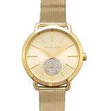 Michael Kors Portia Gold Dial Gold Mesh Bracelet Watch for Women - MK3844