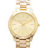 Michael Kors Slim Runway Gold Dial Gold Stainless Steel Strap Watch for Women - MK3179