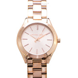 Michael Kors Slim Runway Rose Gold Dial Rose Gold Steel Strap Watch for Women - MK3513