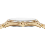 Michael Kors Lauryn Quartz Mother of Pearl Gold Dial Gold Steel Strap Watch For Women - MK4490