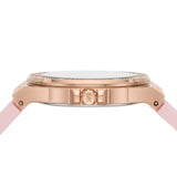 Michael Kors Mini Lennox Three-Hand Rose Gold Dial Pink Silicone Strap Watch For Women - MK7282