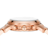 Michael Kors Runway Chronograph Rose Gold Dial Rose Gold Steel Strap Watch For Women - MK7324