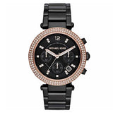 Michael Kors Parker Diamonds Black Dial Black Steel Strap Watch for Women - MK5885