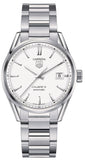 Tag Heuer Carrera Automatic Caliber 5 White Dial Silver Steel Strap Watch for Men - WAR211B.BA0782