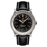 Breitling Navitimer 1 Automatic 41mm Black Dial Black Leather Strap Mens Watch - A17326211B1P2