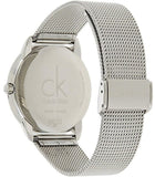 Calvin Klein Minimal Grey Dial Silver Mesh Bracelet Watch for Men - K3M211Y3