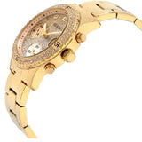 Guess Confetti Diamonds Silver Dial Gold Steel Strap Watch for Women - W0774L5