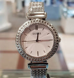 Guess Quartz Silver Dial Silver Mesh Bracelet Watch For Women - W1152L1