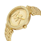 Michael Kors Parker Diamonds Gold Dial Gold Steel Strap Watch for Women - MK5784