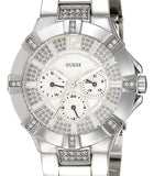 Guess Vista Diamonds Silver Dial Silver Steel Strap Watch for Women - W12080L1