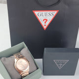 Guess G-Twist Rose Gold Dial Rose Gold Steel Strap Watch for Women - W1082L3