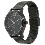 Tommy Hilfiger Damon Quartz Black Dial Black Mesh Bracelet Watch for Men - 1791420