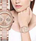 Michael Kors Blair Rose Gold Dial Two Tone Steel Strap Watch for Women - MK6175