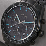 Hugo Boss Trophy Black Dial Black Steel Strap Watch for Men - 1513675