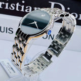 Movado 0606337 watch with silver band and black dial