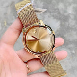 Movado Bold Diamonds Gold Dial Gold Mesh Bracelet Watch For Men - 3600460