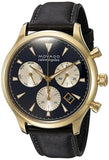 Movado Heritage Chronograph Calendoplan Blue Dial Black Leather Strap Watch for Men - 3650006