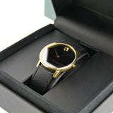 Movado Museum Classic Quartz Black Dial Black Leather Strap Watch for Men - 0607195