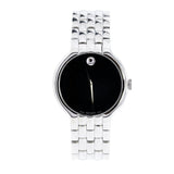 Movado Classic Quartz Black Dial Silver Steel Strap Watch for Men - 0606337