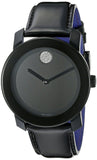 Movado Bold Black Dial Black Leather Strap Watch for Women - 3600483