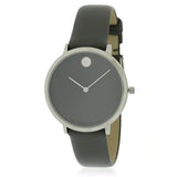 Movado Museum 70th Anniversary Grey Dial Grey Leather Strap Watch For Women - 0607144