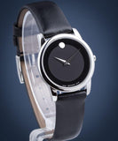 Movado Museum Classic Black Dial Black Leather Strap Watch For Women - 0606503