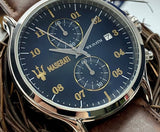 Maserati Epoca Chronograph Blue Dial Brown Leather Strap Watch For Men - R8871618001