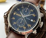 Maserati Epoca Chronograph Blue Dial Brown Leather Strap Watch For Men - R8871618001