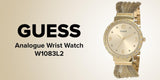 Guess Chiffon Gold Dial Gold Mesh Bracelet Watch For Women - W1083L2