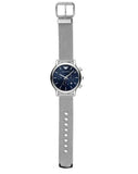 Emporio Armani Luigi Chronograph Blue Dial Silver Mesh Bracelet Watch For Men - AR80038