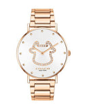 Coach Perry White Dial Rose Gold Steel Strap Watch for Women - 14503708