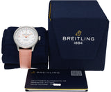 Breitling Navitimer Automatic 35 Mother of Pearl Dial Pink Leather Strap Watch for Women - A17395211A1P3