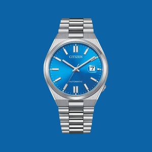 Citizen x Pantone Automatic Blue Dial Silver Steel Strap Watch For Men - NJ0158-89L