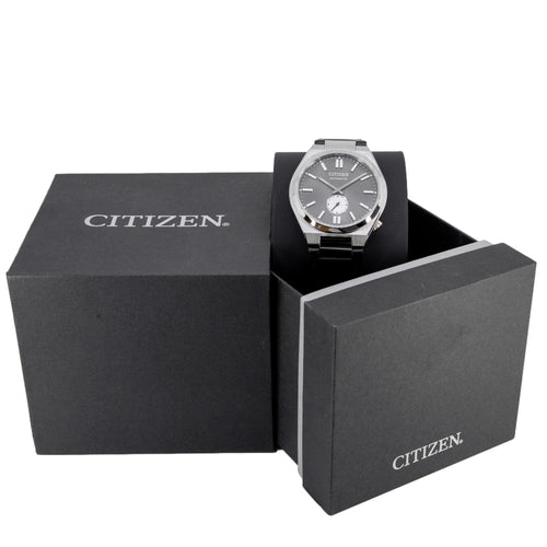 Citizen Tsuyosa Automatic Grey Dial Black Leather Strap Watch for Men - NK5010-01H