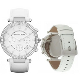 Michael Kors Parker White Dial White Leather Strap Watch for Women - MK2277