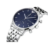 Emporio Armani Gianni Chronograph Blue Dial Silver Steel Strap Watch For Men - AR1648