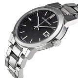 Burberry The City Black Dial Silver Stainless Steel Strap Watch for Women - BU9001