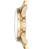 Michael Kors Brecken Chronograph Gold Dial Gold Steel Strap Watch For Women - MK6366