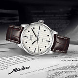 Mido Multifort Automatic Silver Dial Black Leather Strap Watch For Men - M005.430.16.031.80