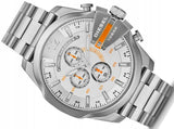 Diesel Mega Chief Quartz Chronograph White Dial Steel Strap Watch For Men - DZ4328